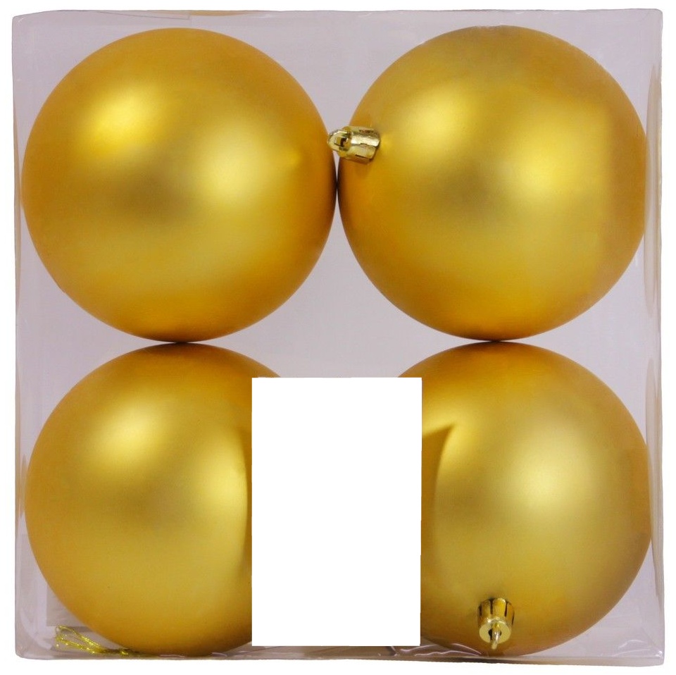 Шар 10см/4шт., золото, матовый, JNPM-10-G