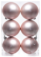 Шар  8см/6шт., розовый, матовый JNPM-8-LR
